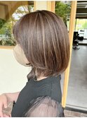 くびれ外ハネボブ!ニュアンスハイライトのグレーベージュ☆