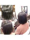 癖毛をしっかりおさえて自然なストレートヘアに【別府】