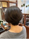 ショートカット丸み感ボリューム感UPブラウンナチュラル