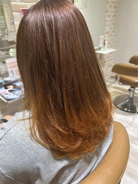 ヘアーデザイン ビビッドリンク(HAIR DESIGN VIVID link) オレンジグラデーション^ ^☆