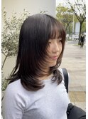 顔まわりレイヤーとパーマ
