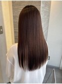 髪質改善カラー　艶カラー　ブラウンカラー　ミディアム