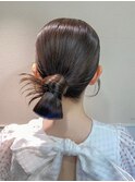★結婚式お呼ばれドレスヘア編み込みポニーテールアップスタイル