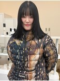ナチュラル黒髪顔まわりレイヤースタイル