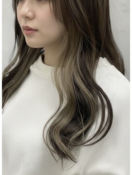 ディーヴァヘアーエズ(DIVA hair Eze) 定番インナーカラー×艶髪オリーブグレージュ×ウェーブロング