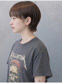 ナチュラルショートマッシュウルフ丸型小顔フェイスレイヤー