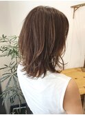 簡単スタイリング 大人ミディアムレイヤー