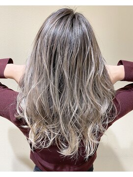 アテナ(ATENA) バレイヤージュ　ホワイトグレー　透け感