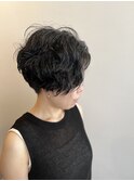 ニューヨークドライカット×白髪染め×くせ毛いかしショート