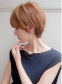 大人可愛いひし形ショート20代30代40代丸みショートハイライト