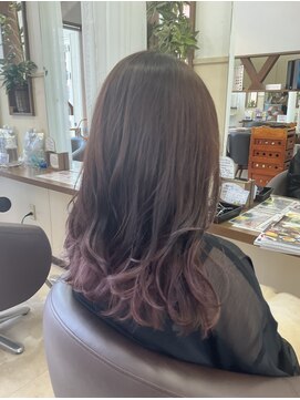 コアフィールフィス(COIFFURE fils) 《見附　今町》グラデーションカラー　ピンクバイオレット