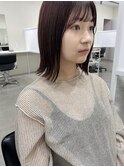 ★切りっぱなしボブカールセミディシアーカラーダークアッシュ