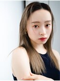 オリーブベージュシンプルストレートフェイスレイヤー大人女子