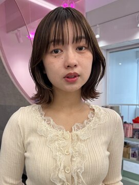 ロンドワン 三宮元町(Lond one) ボブ/切りっぱなしボブ/タッセルボブ/ダークグレー/ミニボブ