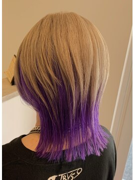 アズールサン 草加西口店(azule-sun) ツートンカラー,ミルクティーベージュ,パープル【草加】