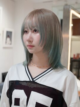 ロンドアンメゾン 原宿(Lond un Maison.) くびれヘアアプリコットオレンジハイライトカラーミディアム