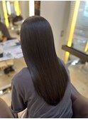 【髪質改善トリートメント】暗めオリーブカラーでさらに艶感UP