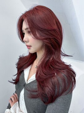 シオン(shion) ロング韓国ヘア顔周りレイヤーダブルカラー_ba573441