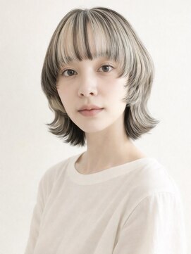 フリップビーアヴェダ(FLIP B AVEDA) 本八幡×マッシュウルフ×シルバーグレージュ×外ハネボブ