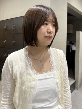 ヘアー アイス ルーチェ(HAIR ICI LUCE) グレージュ/オリーブカラー/ミニボブ//星