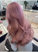 表参道ピンクベージュミルクティーケアブリーチ顔まわりレイヤー