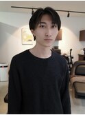 センターパート　メンズカット