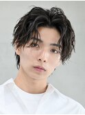 渋谷フェザーパーマスパイラルパーマセンターパートウルフゆるめ
