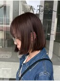 オリーブブラウン透明感カラーブリーチなしカラーくすみカラー