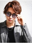七三オールバック ツイストパーマ ビジネス かき上げヘア