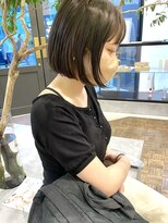 パークレーン アイス イヴェン(park lane ICI yeven) 切りっぱなしボブ ブリーチなしカラー 前髪 グレージュ/rena