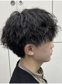 波巻きパーマ/刈り上げマッシュ/緩めパーマ/重めヘア