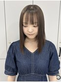 顔周りレイヤー小顔ワンレン髪質改善オリーブベージュ前髪カット