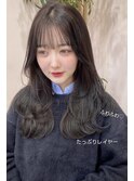 アッシュグレー/グレージュ/韓国ヘア/渋谷/レイヤー/顔まわり