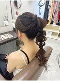 編み下ろしポニーテール