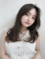 ザックラフィネ(ZACC raffine) ミディアムレイヤー/オリーブグレージュ/シースルー前髪/2way