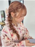 岡山ヘアセット　浴衣ヘア