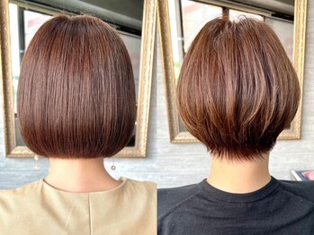 バーチョ(bacio)の写真/ご自宅でも美容室の仕上がりが再現可能になります！【札幌/麻生駅/ショート/白髪ぼかし/ハイライト】