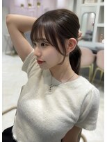 ヌイ 横浜(nui) 結んだ時もかわいい顔まわりカット ブリーチなしベージュ