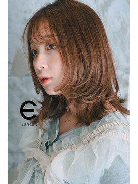 エス 大阪梅田店(es) レイヤーカットオレンジカラー