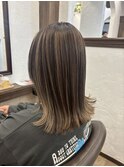 ハイライトバレイヤージュダブルカラーケアブリーチ20代30代