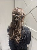 ふわふわハーフアップ