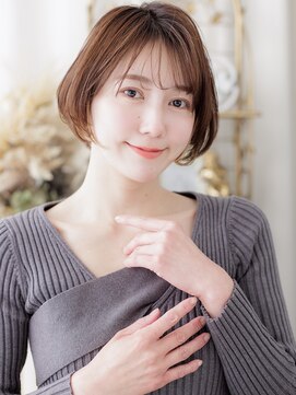 カバーヘア ブリス 志木南口駅前店(COVER HAIR bliss) 小顔前下がりミニボブショートブリーチなしインナーカラー30代