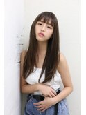 【エリアNo.1】うるつやストレートロング  ベビーバング