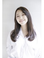 ルルディ バイ アフロディーテ銀座(luludi by APHRODITE)&nbsp;黒髪/グレーベージュ/レイヤーロング/前髪パーマ/銀座