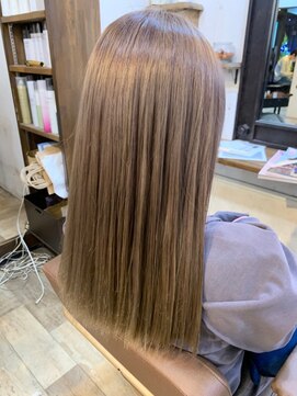 リッカヘアー(Ricca hair) 20代30代ブリーチアッシュベージュ大人可愛いストレートロング
