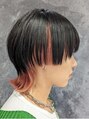ロム ぱっつんマッシュウルフ☆ピンクのインナカラーでアクセント◎