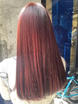 オルヘアサロン(Olu. hair salon) ブリーチなしダブルカラー赤