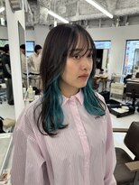 ハピネス 梅田茶屋町店(HAPPINESS)&nbsp;韓国カラー　インナーカラー　ターコイズ