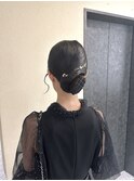 ツヤっとシンプルに＊大人タイトシニヨン/結婚式.お呼ばれ