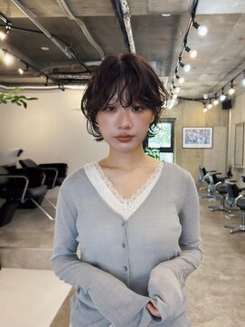ヒュージ 表参道(huge) レイヤーボブ/ショートボブ/ニュアンスパーマ/顔周りカット/前髪